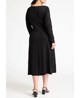 Eloquii Women's Wide Sleeve Maxi Sweater Dress