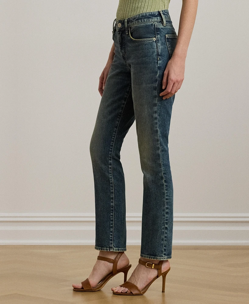 Lauren Ralph Women's Mid-Rise Straight Ankle Jeans, Regular & Petite