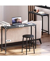 gaomon Farmhouse Console Tables with Power Outlet, 39.4" Entryway Table with Adjustable Feet, Behind Couch Table for Living Room, Entryway