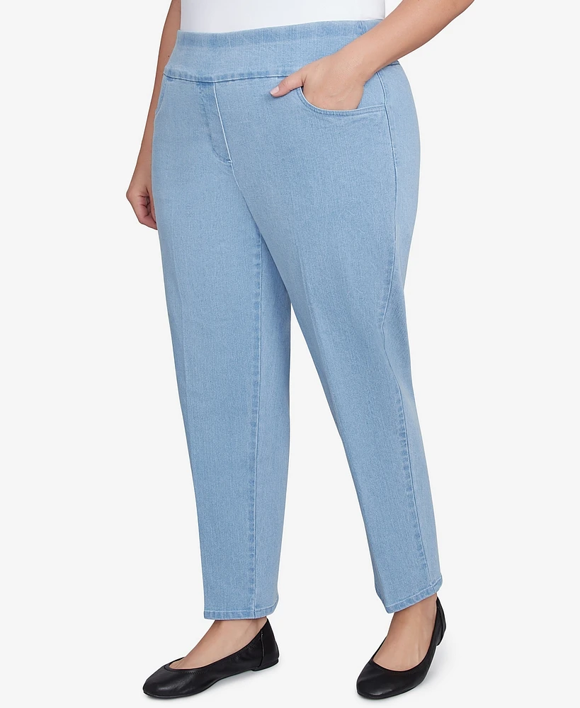 Alfred Dunner Plus Super Stretch Mid- Rise Average Length Denim Jeans