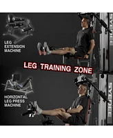 Mikolo Home Gym, Workout Station with 150LBS Weight Stack, Multifunctional Home Gym Equipment, Exercise Equipment for Full Body Strength Training