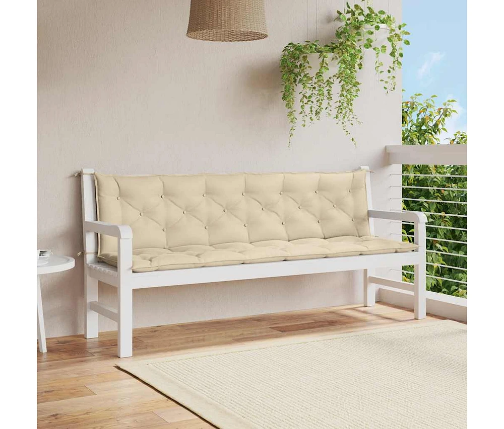 Garden Bench Cushion Beige 78.7"x(19.7"+19.7")x2.8" Oxford Fabric