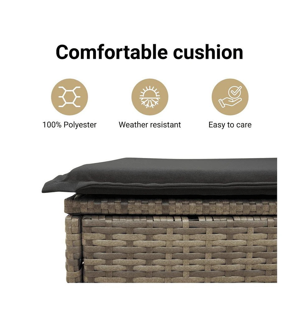 Reclining Patio Chairs 2 pcs with Footrest Gray Poly Rattan