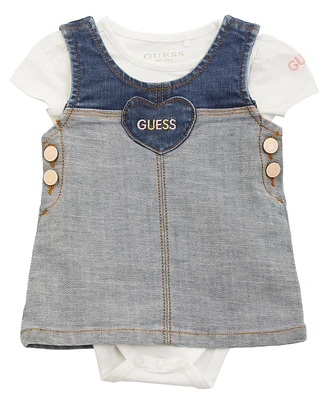 Guess Baby Girl 2-Piece Jersey Bodysuit and Denim Skirtall