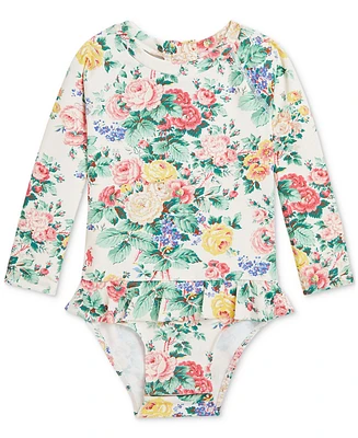 Polo Ralph Lauren Baby Girls Ruffled Floral Rash Guard