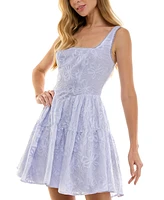 Seni & Cade Juniors' Embroidered Fit & Flare Dress