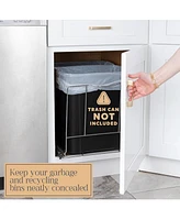 Pull Out Double Trash Can for Under Cabinet, Adjustable with Chrome Finish 17 x 21 In - Trash Can Not Included