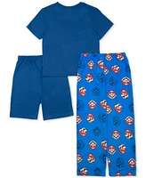 Nintendo Little and Big Boys 3-Pc. Mario Short-Sleeve Pajama Set