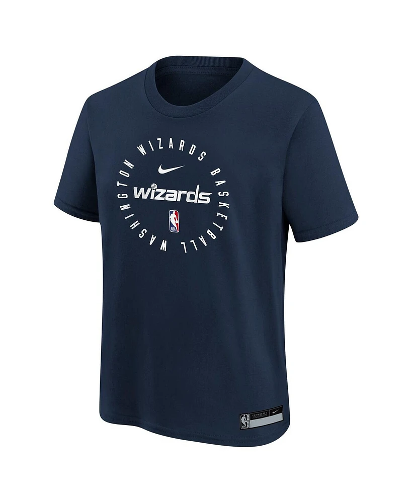 Nike Big Boys and Girls Navy Washington Wizards Practice Legend T-Shirt