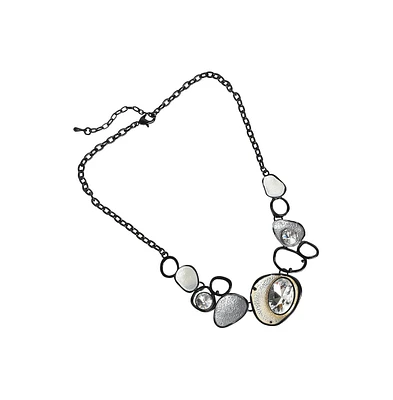 Metallic Dented Stone Necklace