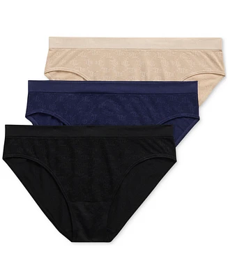 Lauren Ralph Monogram Mesh Jacquard 3-Pack Bikini Underwear, 4L0185