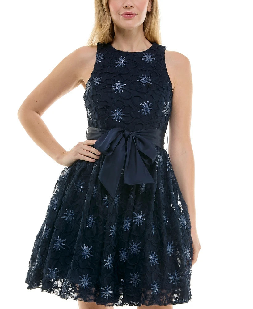 Taylor Women's Sequined Soutache Sleeveless Dress