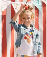 Deux par Deux Big Girls Organic Cotton Tee Fruits On White Background