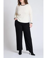 Eloquii Women's Contrast Trim Top