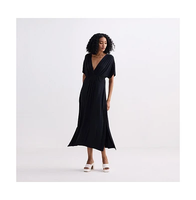 Reistor Women's Flowy A-Line Maxi Dress with Side Slits