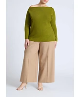 Eloquii Women's Asym Sweater With Hardware Detail