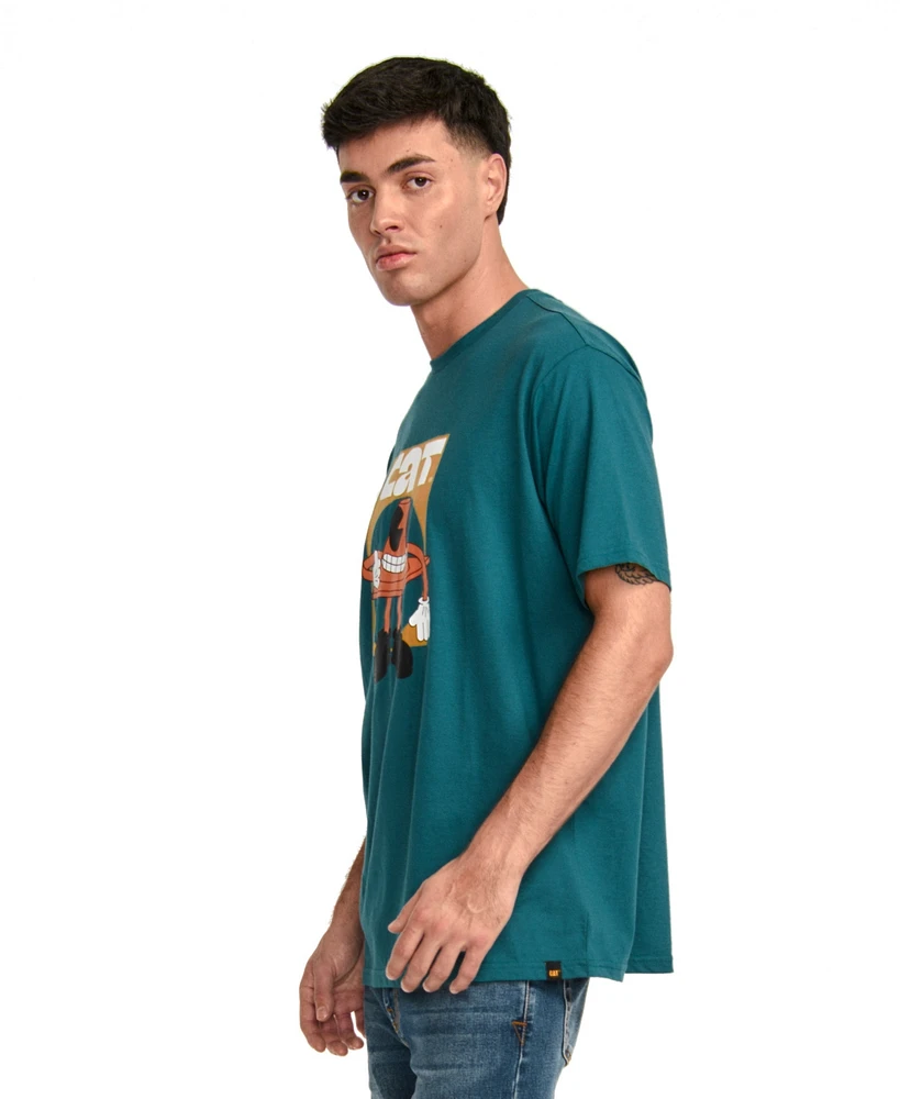 Cat Men's Crewneck Logo Graphic T-Shirt