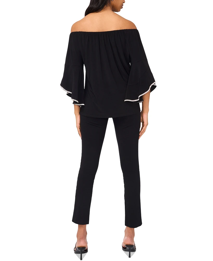 Msk Petite Off-The-Shoulder Cape-Sleeve Blouse