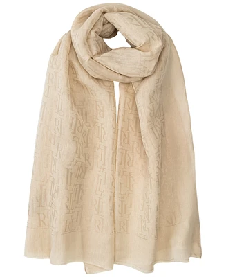 Lauren Ralph Lauren Metallic Logo Jacquard Wrap