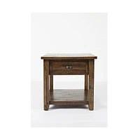 Artisan's Craft Rustic Farmhouse Distressed Solid Wood End Table