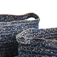 Denim Oval Baskets Set of 2