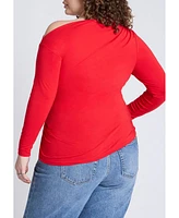 Eloquii Women's Asym Top With Tie