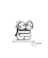 Bling Jewelry Bff Best Hugging Friends Forever Charm Bead Sterling Silver Bracelet