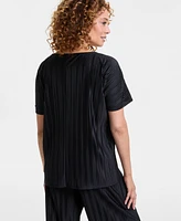 Jm Collection Women's Pleated Dolman Short-Sleeve Top, Exclusively at Macy's