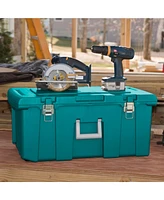 Sterilite Wheeled Footlocker, Plastic Utility Storage Container, Teal, 2 Pack
