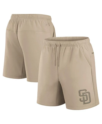 Fanatics Men's and Women's Khaki San Diego Padres Elements Super Soft Fleece Shorts
