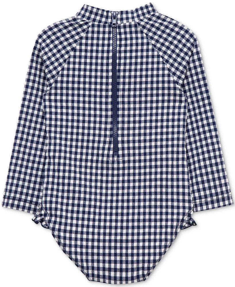Little Me Baby Girls Gingham One-Piece Rashguard Swimsuit