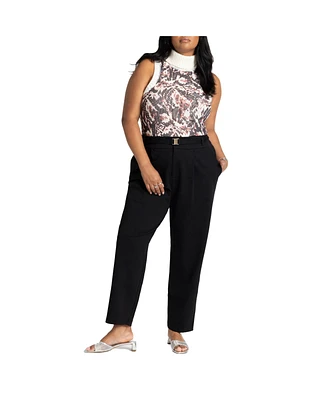 Eloquii Women's Ankle Pant With Belt