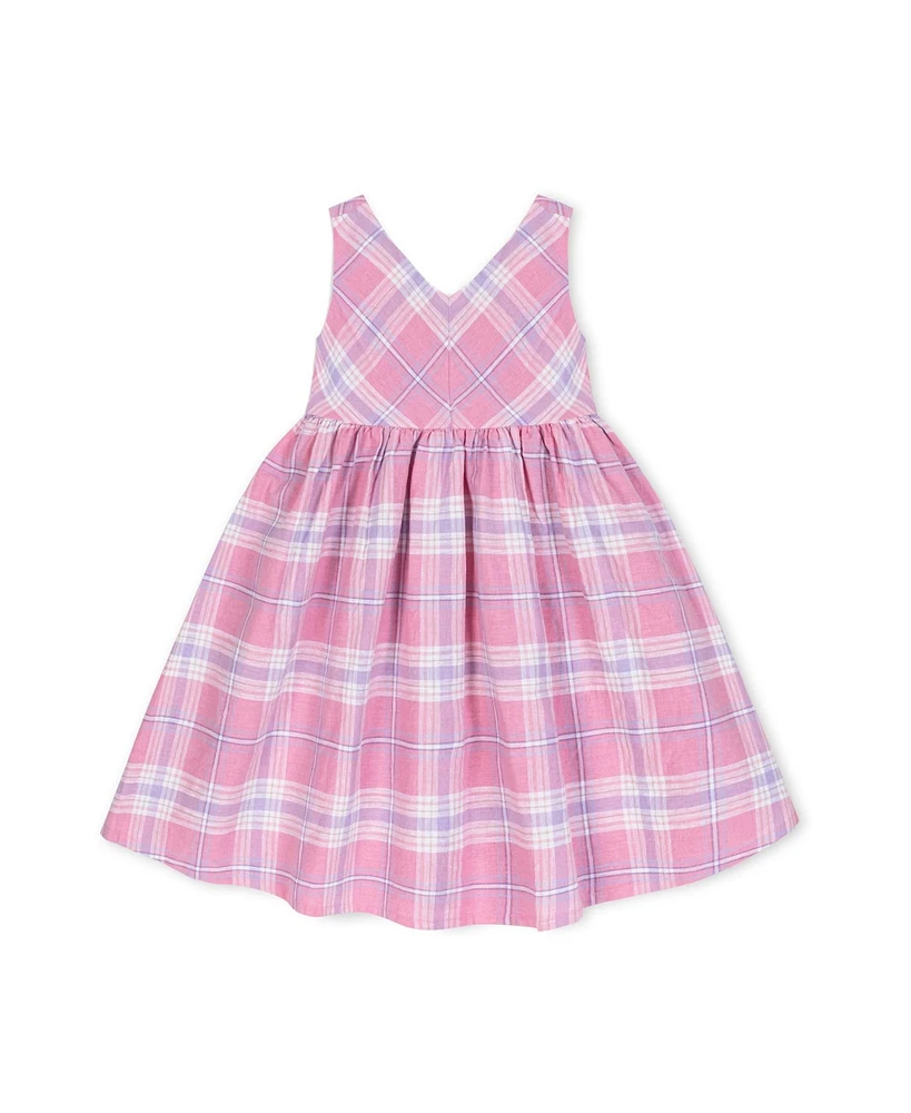 Hope & Henry Girls' Sleeveless Linen Swing Dress, Toddler