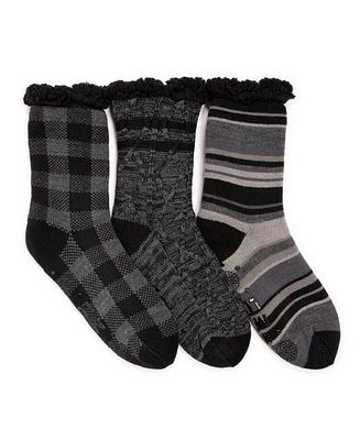 Muk Luks Men's 3 Pack Cabin Socks