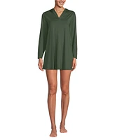 Lands' End Women's Long SunShade Upf 50 Hooded Mini Swim Cover-Up Dress