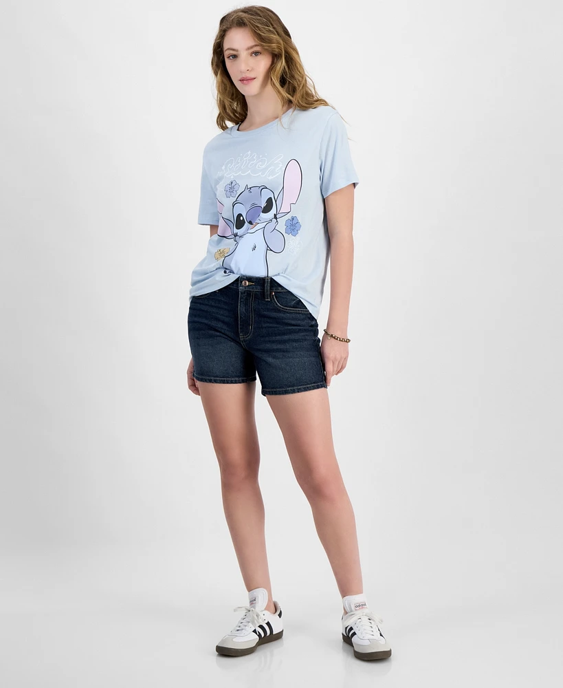 Disney Juniors' Stitch Hibiscus Graphic T-Shirt