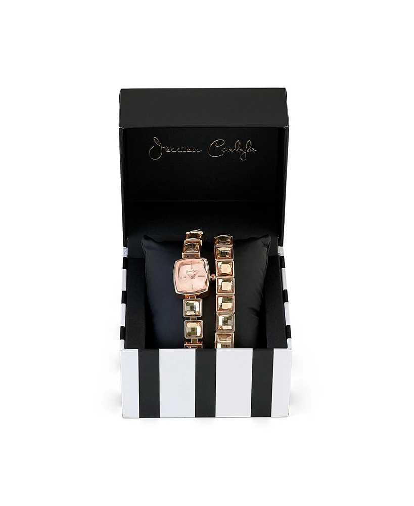 Jessica Carlyle Women's Shiny Rose Gold Metal Alloy Analog Watch, 18mm