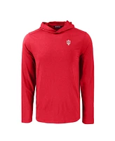 Cutter & Buck Men's Crimson Indiana Hoosiers Coastline Epic Comfort Eco Long Sleeve Hoodie T-Shirt