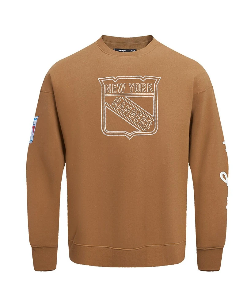 Pro Standard Men's Brown New York Rangers Paint the City Pullover Sweatshirt