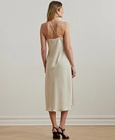 Lauren Ralph Lauren Women's Polka-Dot Satin Charmeuse Slip Dress