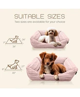 Reserve Jacquard Cuddler, Ultra-Soft & Elegant Pet Bed for Dogs Cats, Pink