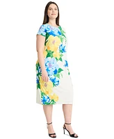 Maggy London Plus Size Floral-Print Midi Dress
