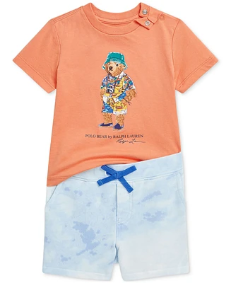 Polo Ralph Lauren Baby Boys Bear Tee & French Terry Short Set