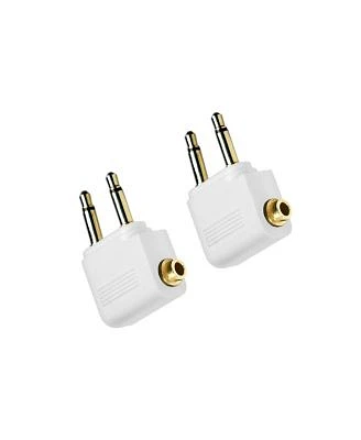 Mee Audio Airplane Headphone Adapter For In Flight Entertainment Systems Dual 3.5mm Male To 3.5mm Female 2 Pack