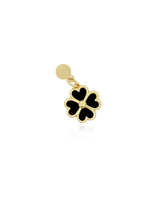 The Lovery Onyx Four Leaf Clover Charm 14K Gold