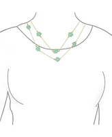 Bling Jewelry Fashion Enamel Flower Strand Necklace Gold Plated 36 Inch Crystal Accents