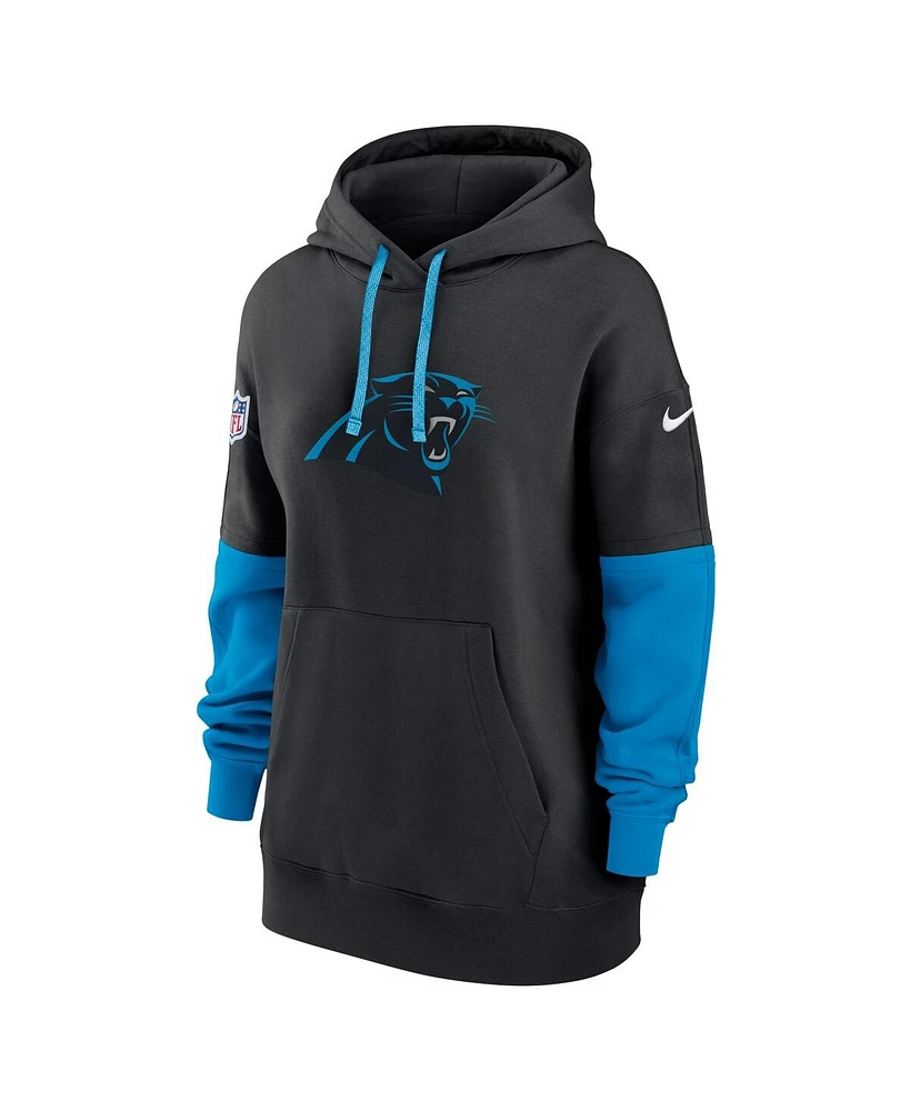 Nike Women's Black Carolina Panthers 2024 Sideline Essential Fleece Pullover Hoodie
