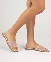 Journee Collection Women's Breckley Mesh Slide Flat Sandals