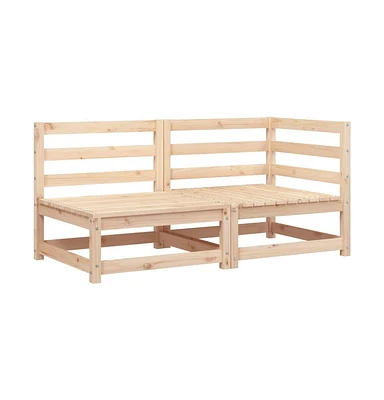 Patio Sofa 2-Seater Solid Wood Pine