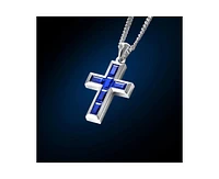 Vincero Men's Cross Pendant in 925 Sterling Silver with Rhodium Plating and Lobster Clasp